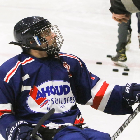 Foto verslag Nijmegen Para Ijshockey tegen Phantoms uit Antwerpen.            © IJshockeyfoto.nl