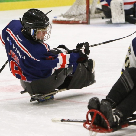 Foto verslag Nijmegen Para Ijshockey tegen Phantoms uit Antwerpen.            © IJshockeyfoto.nl