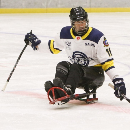 Foto verslag Nijmegen Para Ijshockey tegen Phantoms uit Antwerpen.            © IJshockeyfoto.nl