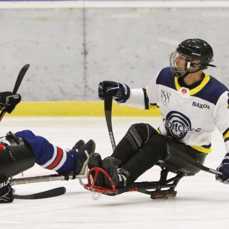 Foto verslag Nijmegen Para Ijshockey tegen Phantoms uit Antwerpen.            © IJshockeyfoto.nl