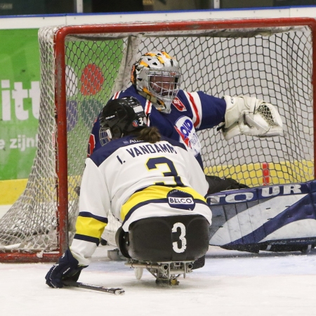 Foto verslag Nijmegen Para Ijshockey tegen Phantoms uit Antwerpen.            © IJshockeyfoto.nl