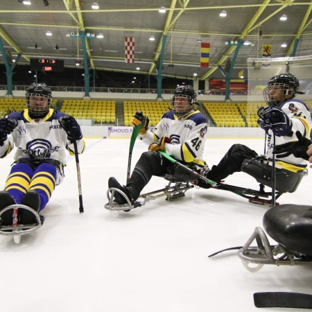 Foto verslag Nijmegen Para Ijshockey tegen Phantoms uit Antwerpen.            © IJshockeyfoto.nl